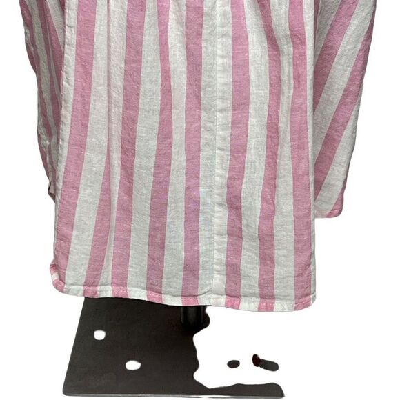 Draper James RSVP pink and white striped flutter sleeve smock top size M - Picture 6 of 14